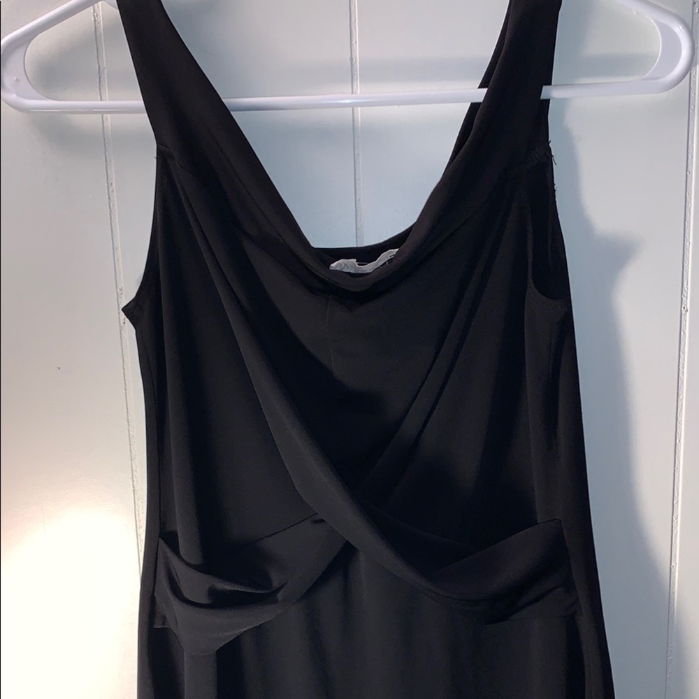 Black Cowl Neck Sheath Cocktail Dress